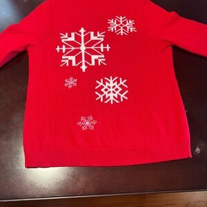 Talbots Festive Red Sweater with Snowflake Design